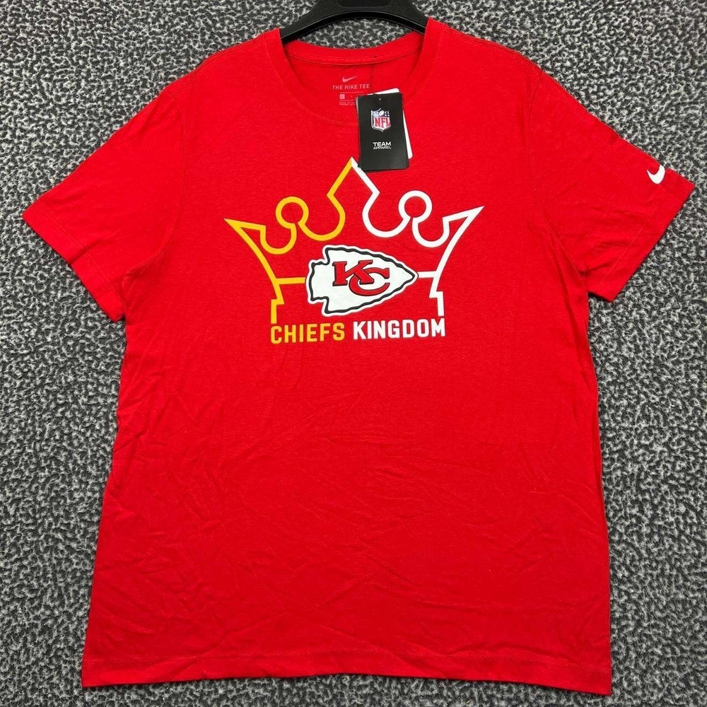 Nike Shirt Men Large Kansas City Chiefs NFL Short Sleeve Crew Neck Cotton New L